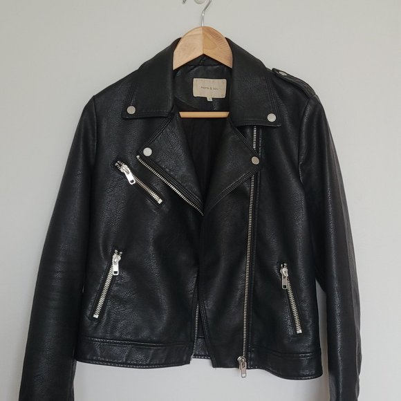 Monk & Lou Vegan Leather Moto Jacket - Picture 2 of 6